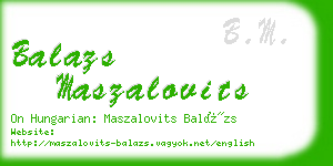 balazs maszalovits business card